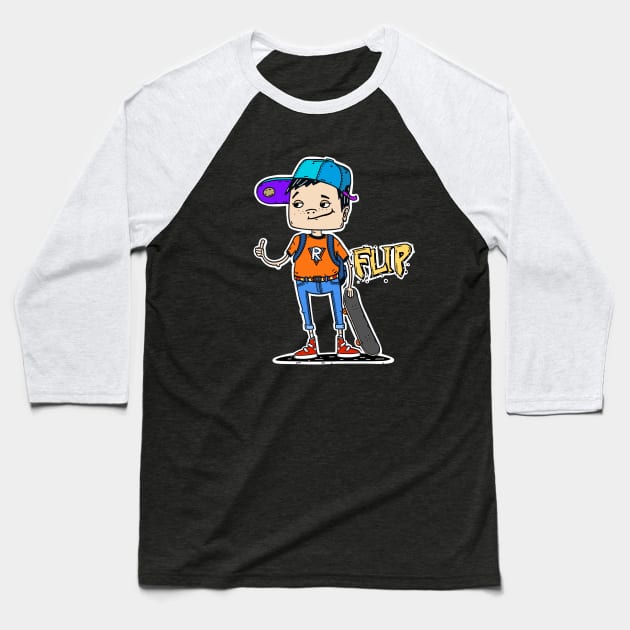 Funny skater dude Baseball T-Shirt by hyperactive